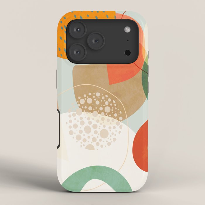 mid century modern abstract design III iPhone Case Gallery Image 3