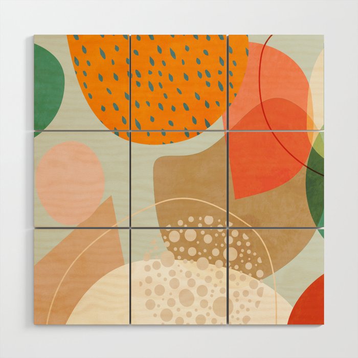 mid century modern abstract design III Wood Wall Art Gallery Image 1