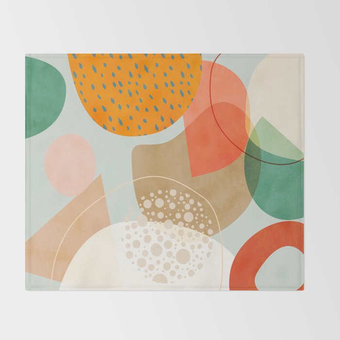 mid century modern abstract design III Throw Blanket Gallery Image 2