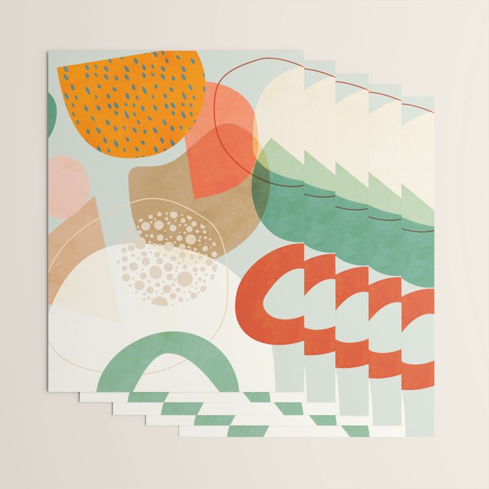 mid century modern abstract design III Wrapping Paper Gallery Image 3