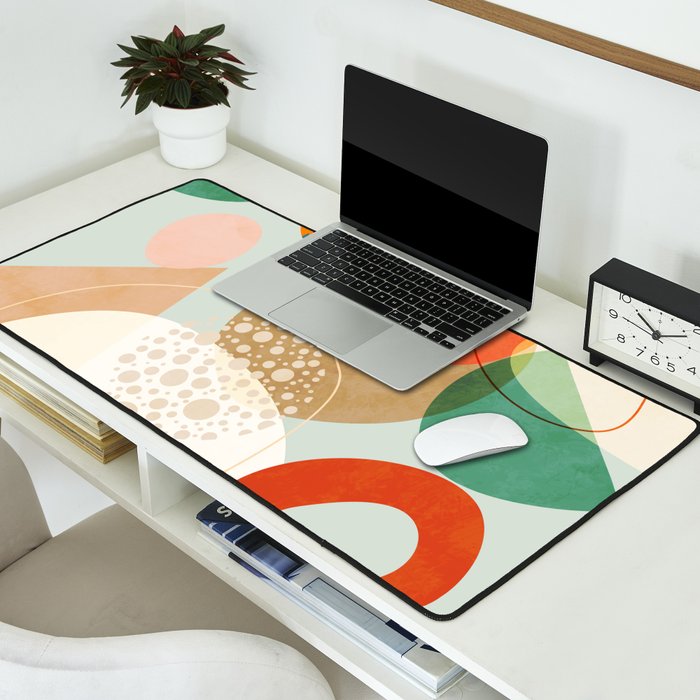 mid century modern abstract design III Desk Mat Gallery Image 2