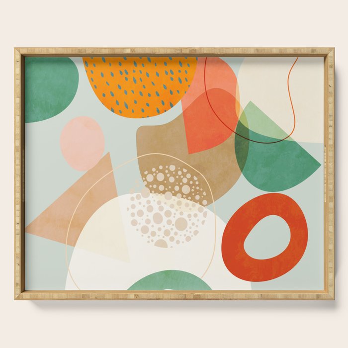mid century modern abstract design III Serving Tray Gallery Image 1