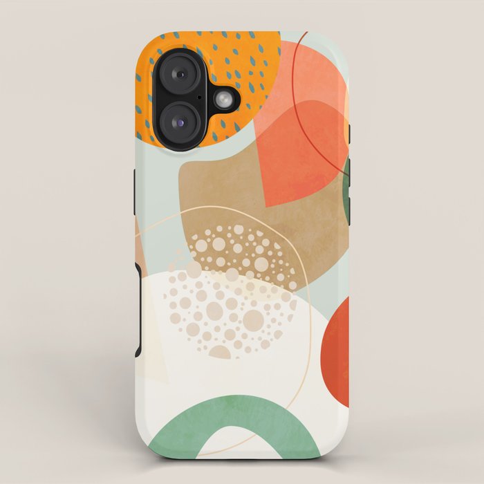 mid century modern abstract design III iPhone Case Gallery Image 1
