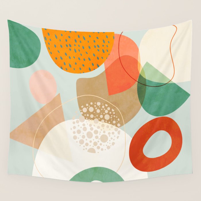 mid century modern abstract design III Wall Tapestry Gallery Image 4
