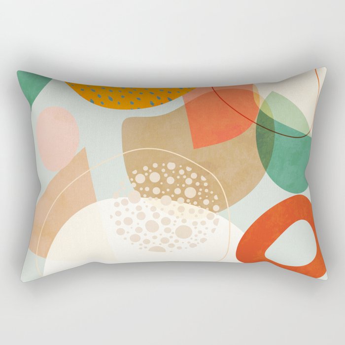 mid century modern abstract design III Rectangular Pillow Gallery Image 1