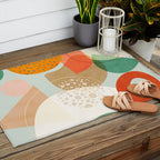 mid century modern abstract design III Outdoor Rug Gallery Image 2