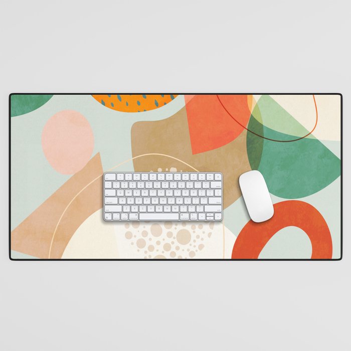 mid century modern abstract design III Desk Mat Gallery Image 1