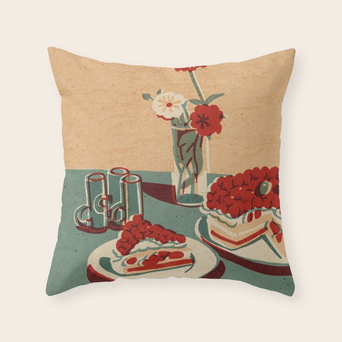 Flower and Cake Throw Pillow Gallery Image 1