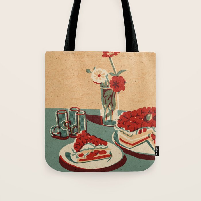 Flower and Cake Tote Bag Gallery Image 1