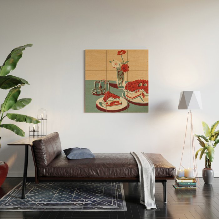 Flower and Cake Wood Wall Art Gallery Image 2