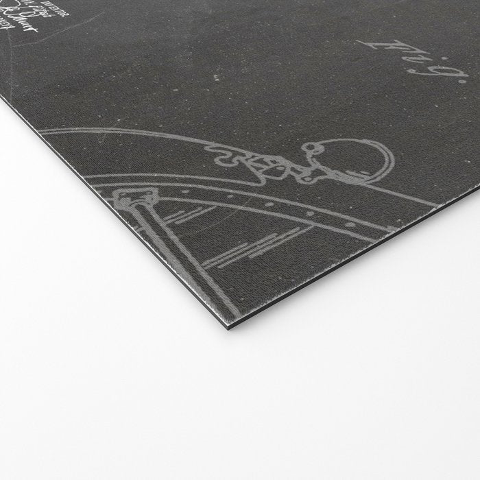 Fire Truck Patent - Fireman Art - Black Chalkboard Welcome Mat Gallery Image 2
