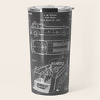 Fire Truck Patent - Fireman Art - Black Chalkboard Travel Mug Gallery Image 1