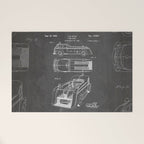 Fire Truck Patent - Fireman Art - Black Chalkboard Welcome Mat Gallery Image 1