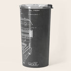 Fire Truck Patent - Fireman Art - Black Chalkboard Travel Mug Gallery Image 2