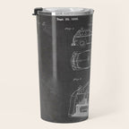Fire Truck Patent - Fireman Art - Black Chalkboard Travel Mug Gallery Image 3