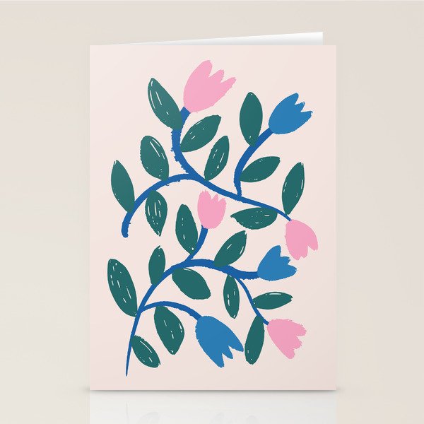 Simple Floral - Blue, Pink and Green Stationery Card Gallery Image 2
