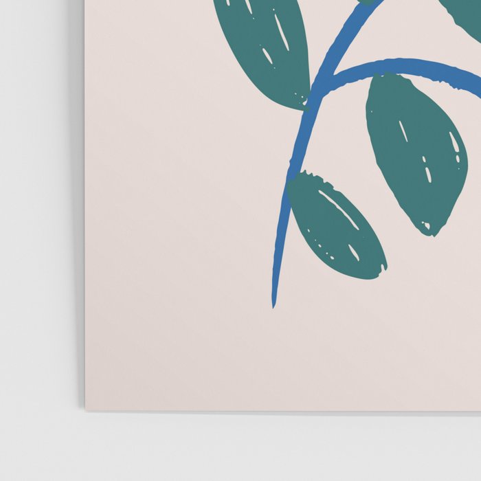 Simple Floral - Blue, Pink and Green Poster Gallery Image 3
