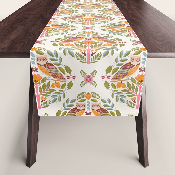 Woodland Owls - Multi-colored Table Runner Gallery Image 1