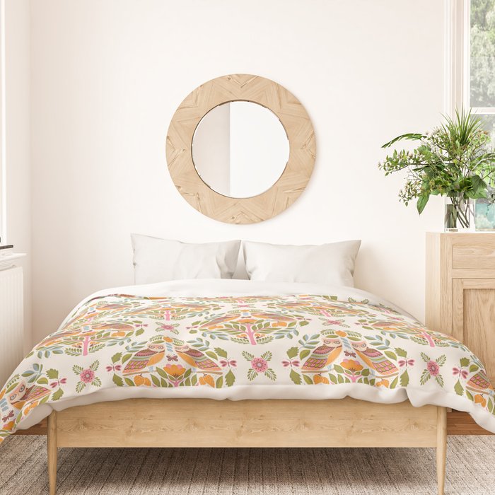 Woodland Owls - Multi-colored Duvet Cover Gallery Image 3