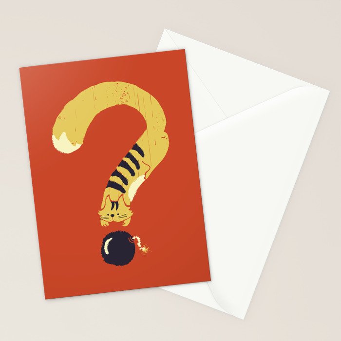 Question Mark (Curiosity Kills The Cat) Stationery Card Gallery Image 2