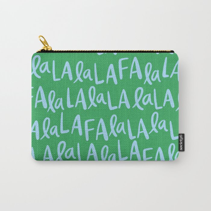 Fa La La . Bold green and winter blue  Carry All Pouch Gallery Image 1