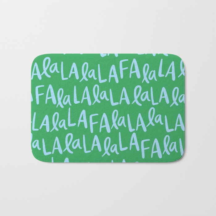 Fa La La . Bold green and winter blue  Bath Mat Gallery Image 1