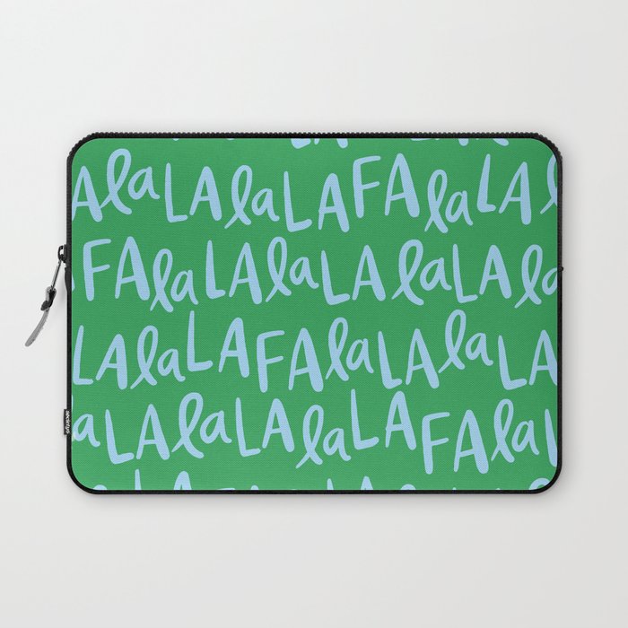Fa La La . Bold green and winter blue  Laptop Sleeve Gallery Image 1