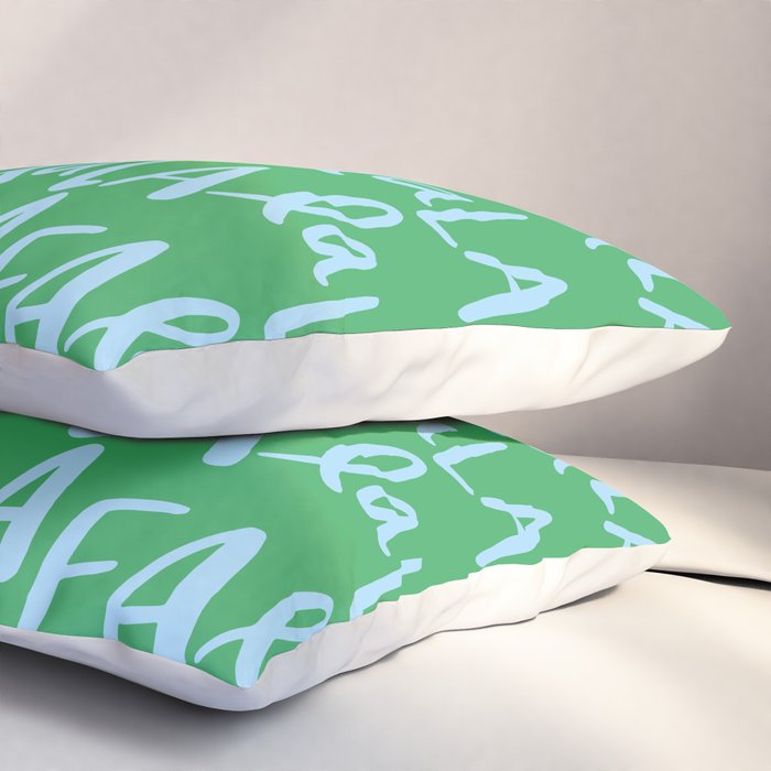 Fa La La . Bold green and winter blue  Pillow Sham Gallery Image 3