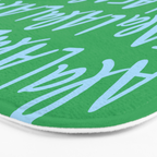 Fa La La . Bold green and winter blue  Bath Mat Gallery Image 3
