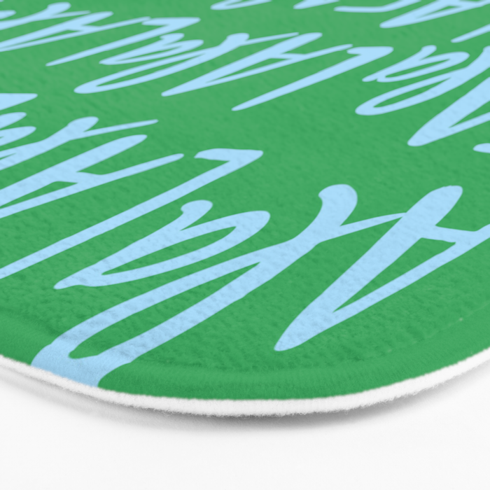 Fa La La . Bold green and winter blue  Bath Mat Gallery Image 3
