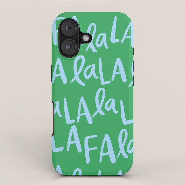 Fa La La . Bold green and winter blue  iPhone Case Gallery Image 1