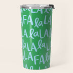 Fa La La . Bold green and winter blue  Travel Mug Gallery Image 2