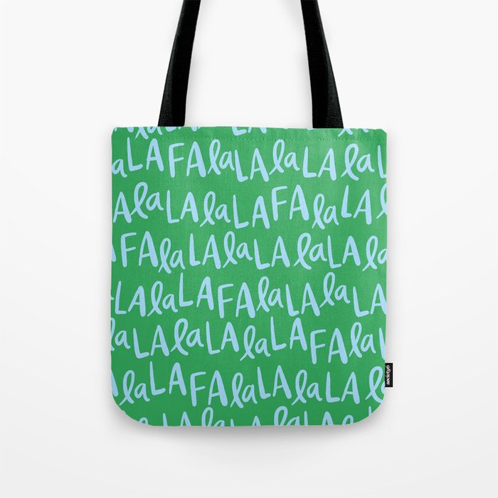 Fa La La . Bold green and winter blue  Tote Bag Gallery Image 1