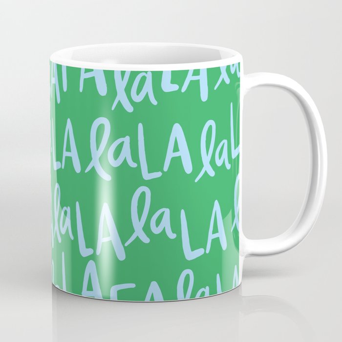Fa La La . Bold green and winter blue  Coffee Mug Gallery Image 1