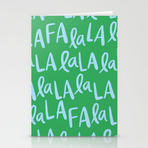 Fa La La . Bold green and winter blue  Stationery Card Gallery Image 2