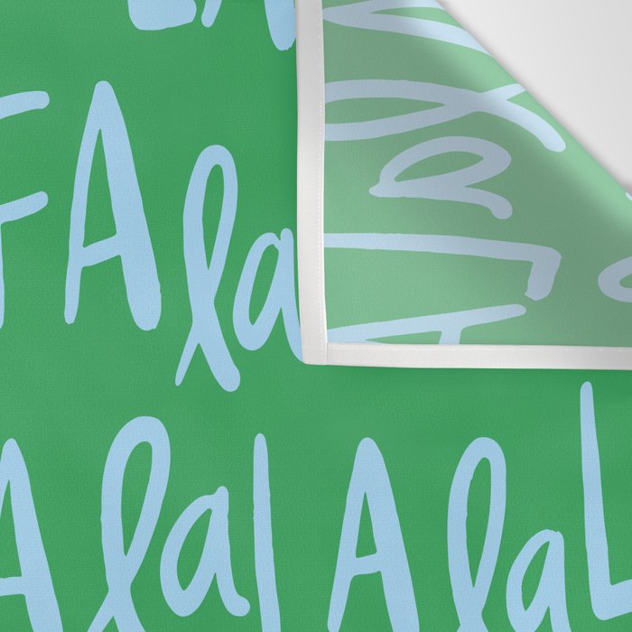 Fa La La . Bold green and winter blue  Wall Tapestry Gallery Image 3