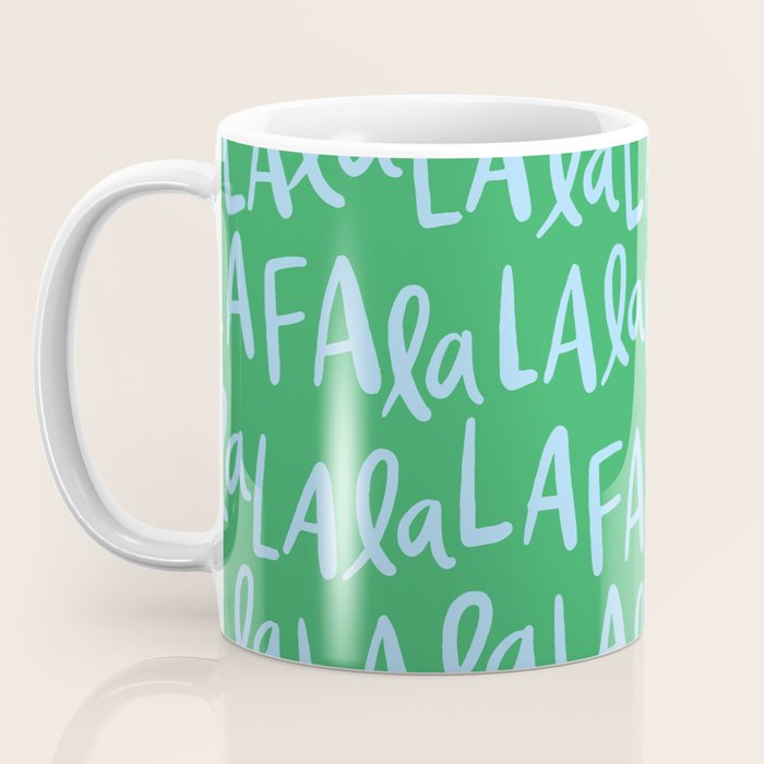 Fa La La . Bold green and winter blue  Coffee Mug Gallery Image 3