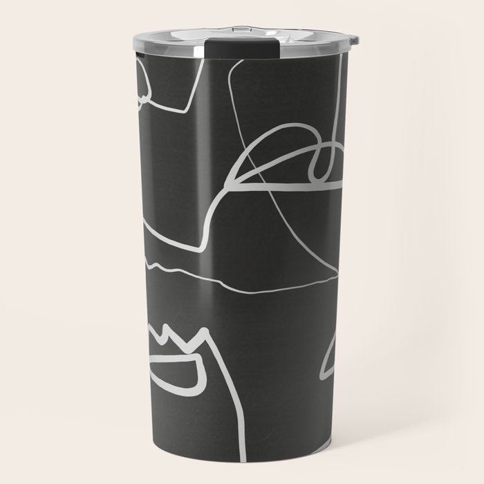 Abstract line art 12-2 Travel Mug Gallery Image 1