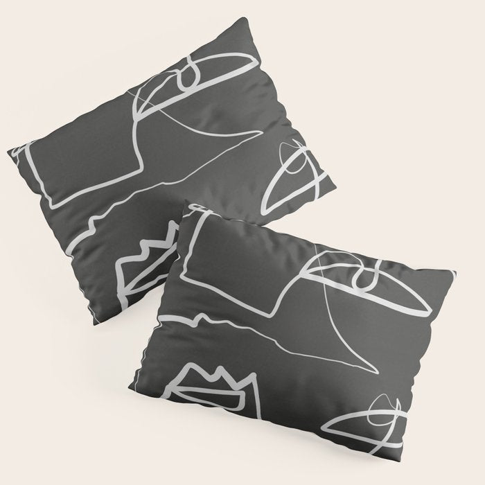 Abstract line art 12-2 Pillow Sham Gallery Image 1