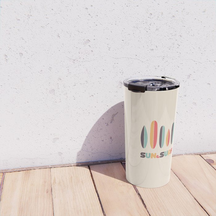 Sun & Surf Surfboards - Retro Rainbow Travel Mug Gallery Image 4
