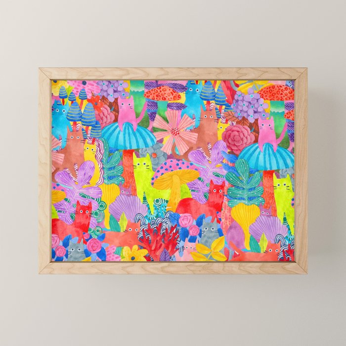 Cute Cats Hide and Seek Mini Art Print Gallery Image 1