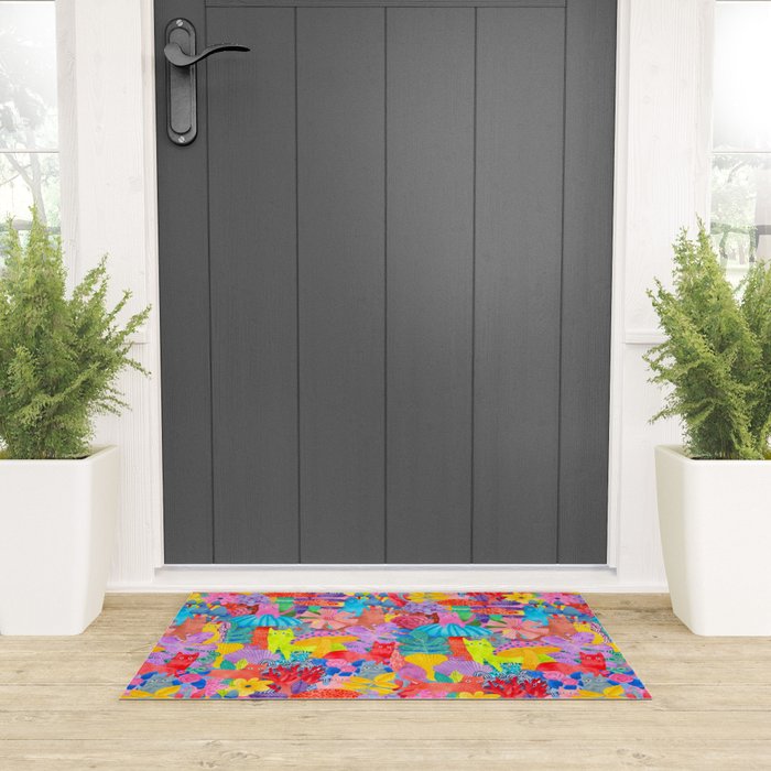 Cute Cats Hide and Seek Welcome Mat Gallery Image 3