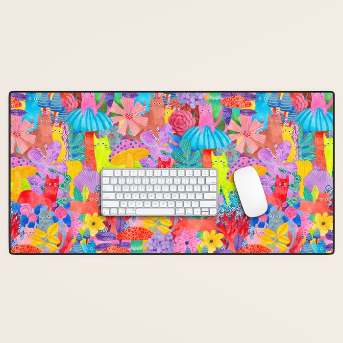 Cute Cats Hide and Seek Desk Mat Gallery Image 1