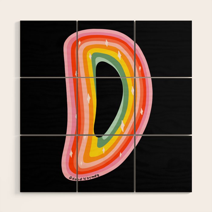 Rainbow D Wood Wall Art Gallery Image 1