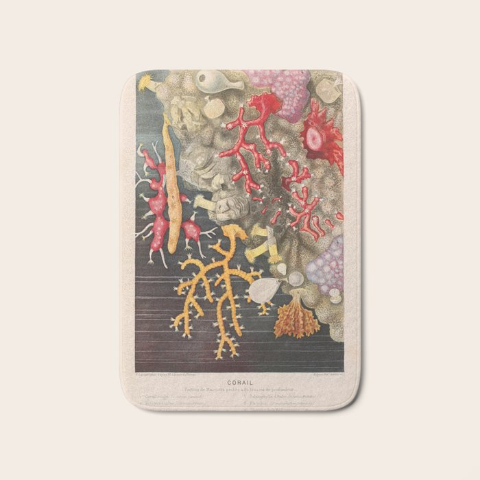 Corals from "Le Monde de la Mer," 1866 (benefitting The Nature Conservancy) Bath Mat Gallery Image 1