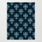 Royal Fleur De Lis In Navy Poster Gallery Image 4