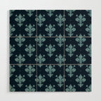 Royal Fleur De Lis In Navy Wood Wall Art Gallery Image 1