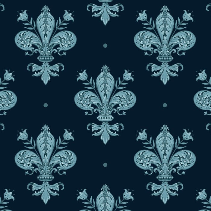 Royal Fleur De Lis In Navy Coffee Mug Gallery Image 2
