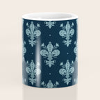 Royal Fleur De Lis In Navy Coffee Mug Gallery Image 4