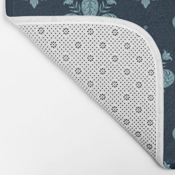 Royal Fleur De Lis In Navy Bath Mat Gallery Image 2